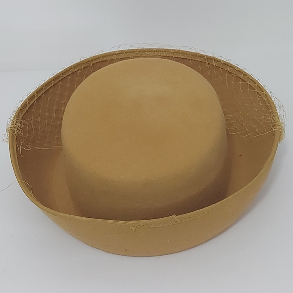 Hepburn Brim Hat, 1930's Brim Hat, Upturned Formal Brim Hat, Necco Wool Hat - Picture 2 of 5